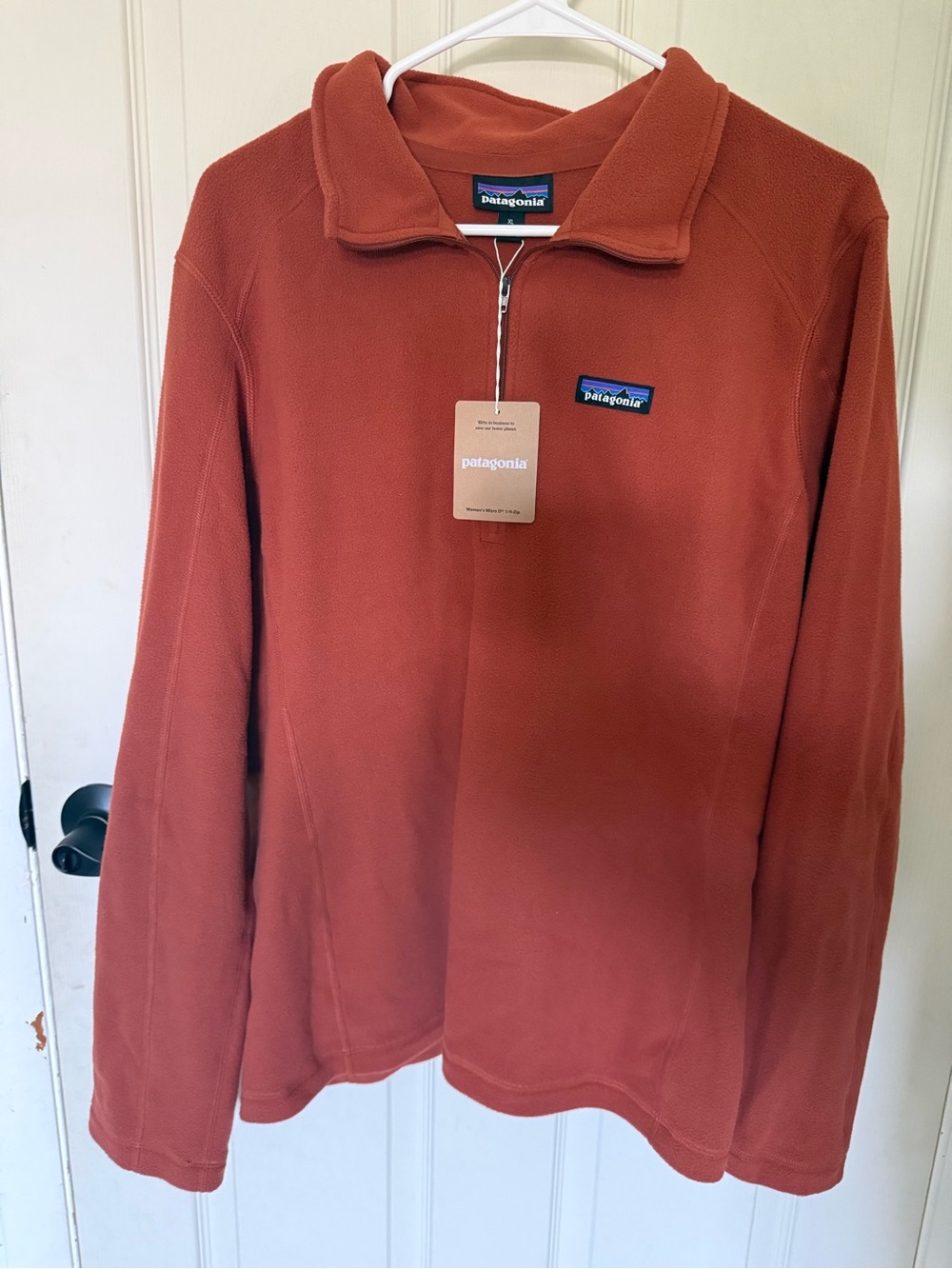 Patagonia Women's Micro D* 1/4-Zip Pullover in rust orange